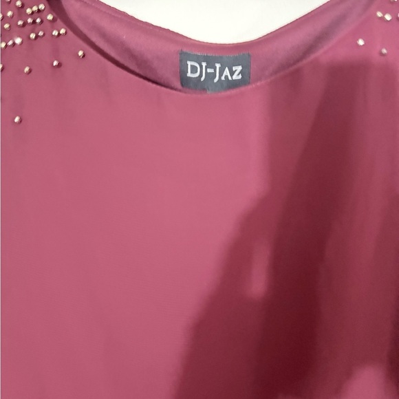 DHJaz Burgundy Beaded Dress​ - Picture 4 of 6